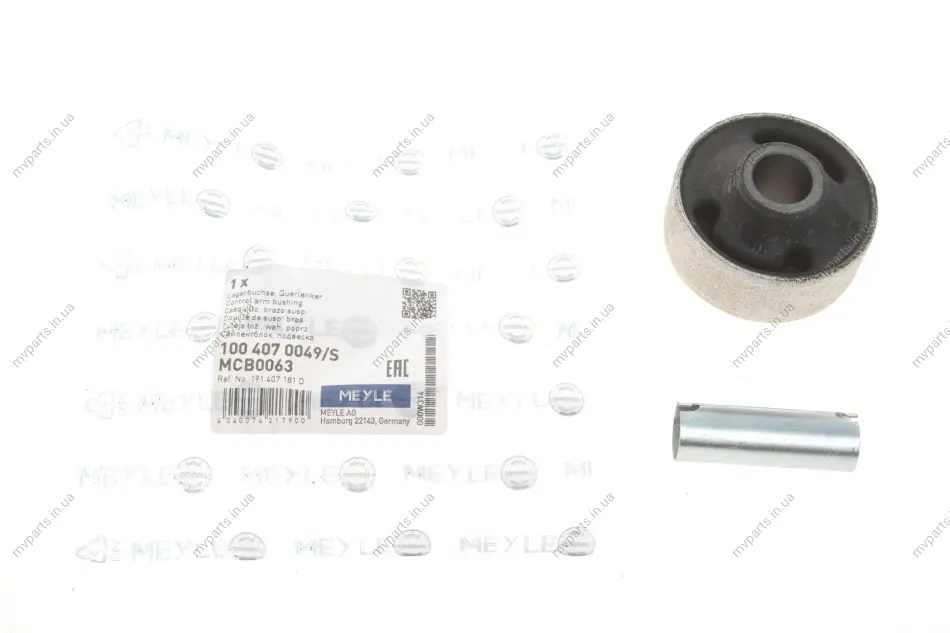 Сайлентблок важеля (переднього/ззаду) VW Golf/Caddy II 83-05 (к-кт) 100 407 0049/S MEYLE 100-407-0049-S (фото 1)