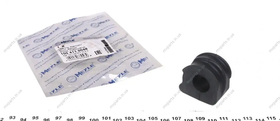 Втулка стабілізатора (переднього) Audi A3/TT/Skoda Octavia/Bora/VW Golf (d=17mm) 100 411 0048 MEYLE 100-411-0048 (фото 1)