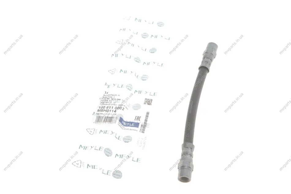 Шланг гальмівний (задній) Audi 80/VW Golf/Jetta/Passat/T4 74-03 (160mm) 100 611 0002 MEYLE 100-611-0002 (фото 1)