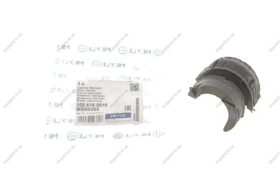 Втулка стабілізатора (переднього) VW Touareg 2.5TDI 02-10 100 615 0016 MEYLE 100-615-0016 (фото 1)