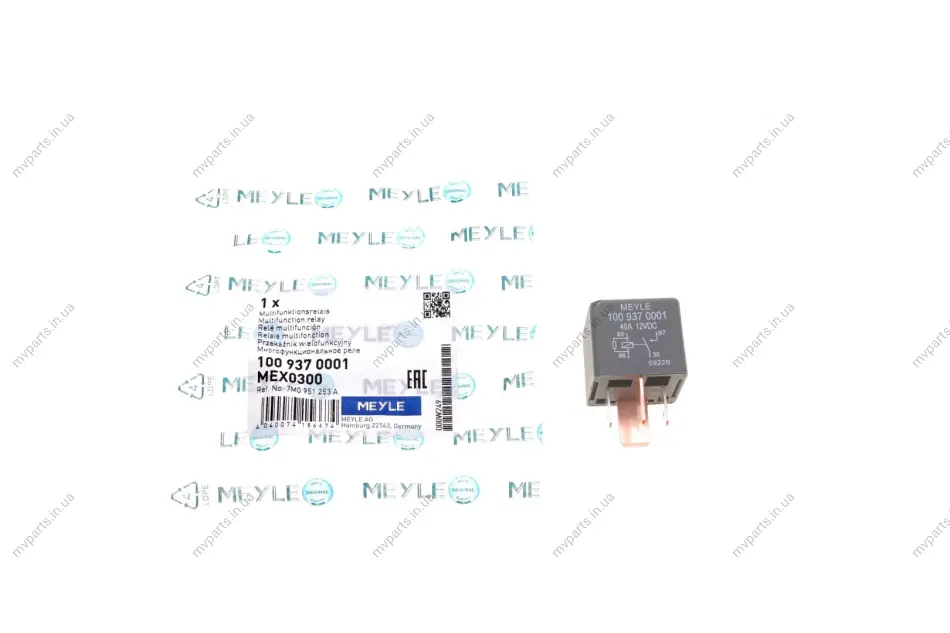 Реле обігрівача скла VW Caddy/Passat 85- (12V) 100 937 0001 MEYLE 100-937-0001 (фото 1)