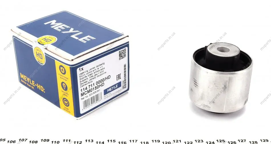 Сайлентблок важеля (заднього) Audi A3/Q3/Skoda Octavia/SiperB/VW Golf/Passat/Touran 03- 114 711 0000/HD MEYLE 114-711-0000-HD (фото 1)
