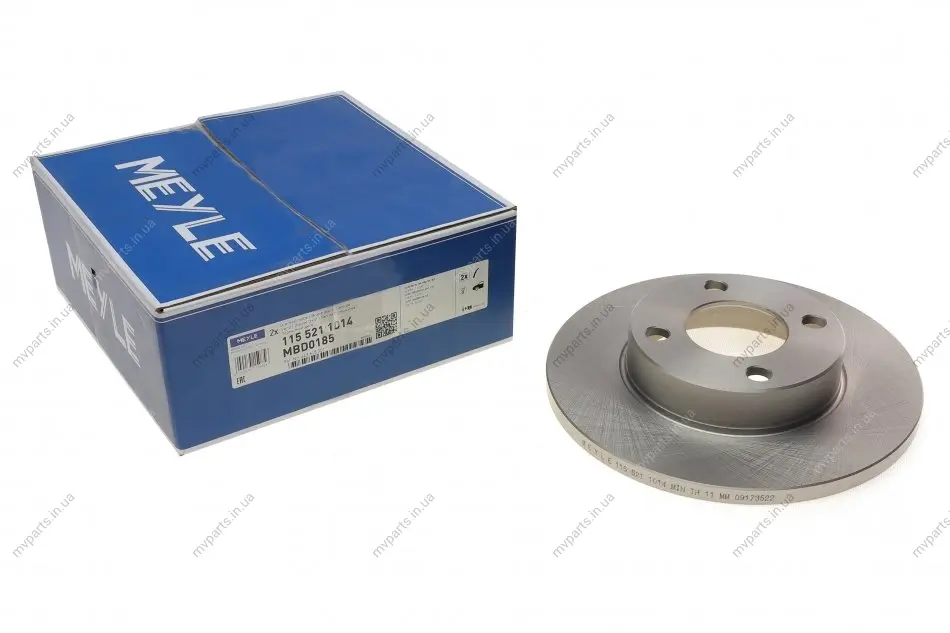 Диск гальмівний (передній) Audi 80/100 -91 (256x13) 115 521 1014 MEYLE 115-521-1014 (фото 1)