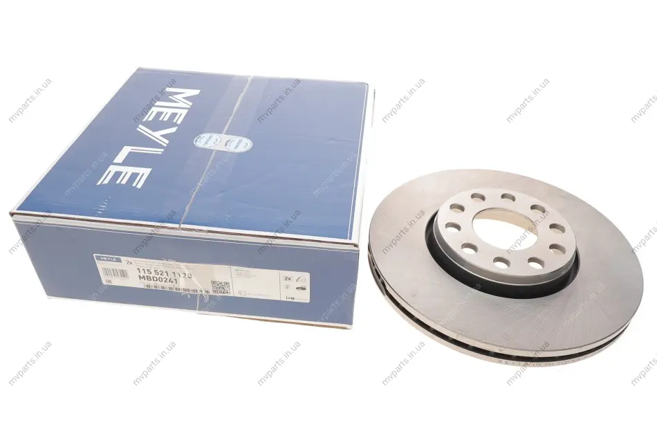 Диск гальмівний (передній) Audi 100/A4/A6/Skoda SuperB I/VW Passat (288x25) 1.6-3.0 90-13 115 521 1120 MEYLE 115-521-1120 (фото 1)