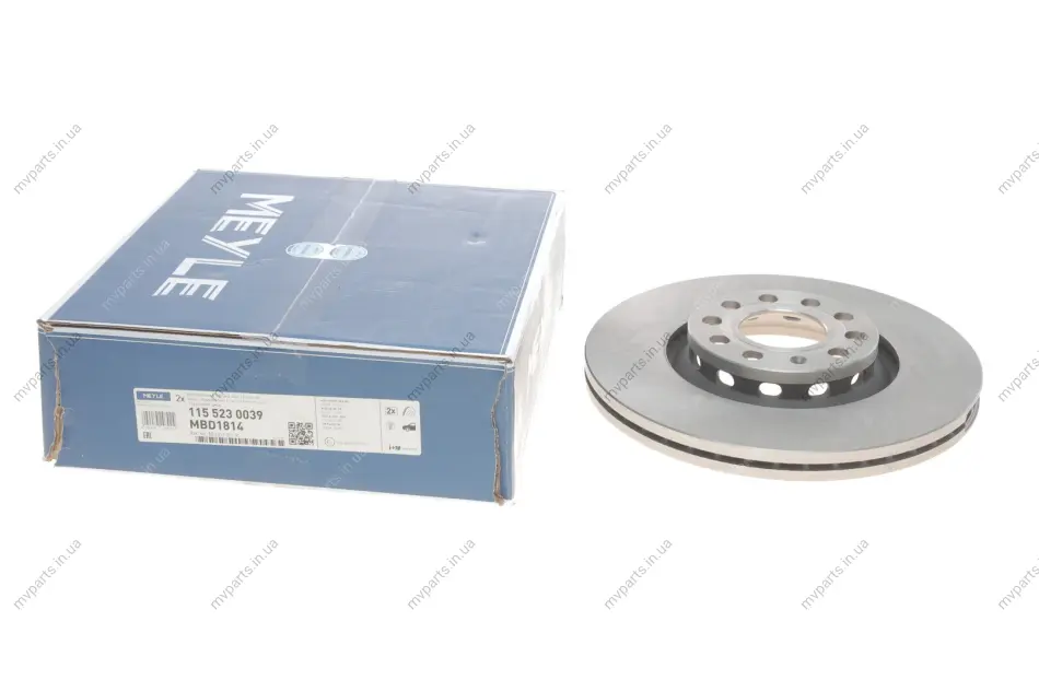 Диск гальмівний (передній) Audi A4/A6/VW Passat 00-09 (312х25) 115 523 0039 MEYLE 115-523-0039 (фото 1)