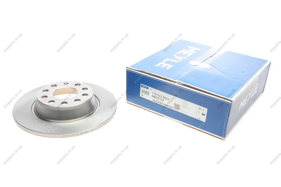 Диск гальмівний (задній) Audi A3/Skoda Octavia/Superb/VW Golf/Passat 03- (282x12) 115 523 0043 MEYLE 115-523-0043 (фото 1)