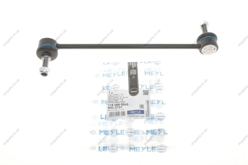 Тяга стабілізатора (переднього) Skoda Fabia 99-/Roomster 06-15/Rapid 12-/VW Polo 01- 116 060 0045 MEYLE 116-060-0045 (фото 1)