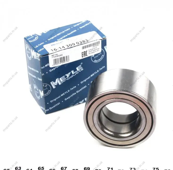 Підшипник маточини (передньої) Renault Clio 98- 16-14 309 0283 MEYLE 16-14-309-0283 (фото 1)