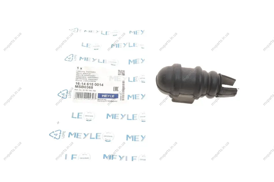 Втулка стабілізатора (переднього) Renault Megane I 1.4-1.8 99-03 16-14 615 0014 MEYLE 16-14-615-0014 (фото 1)