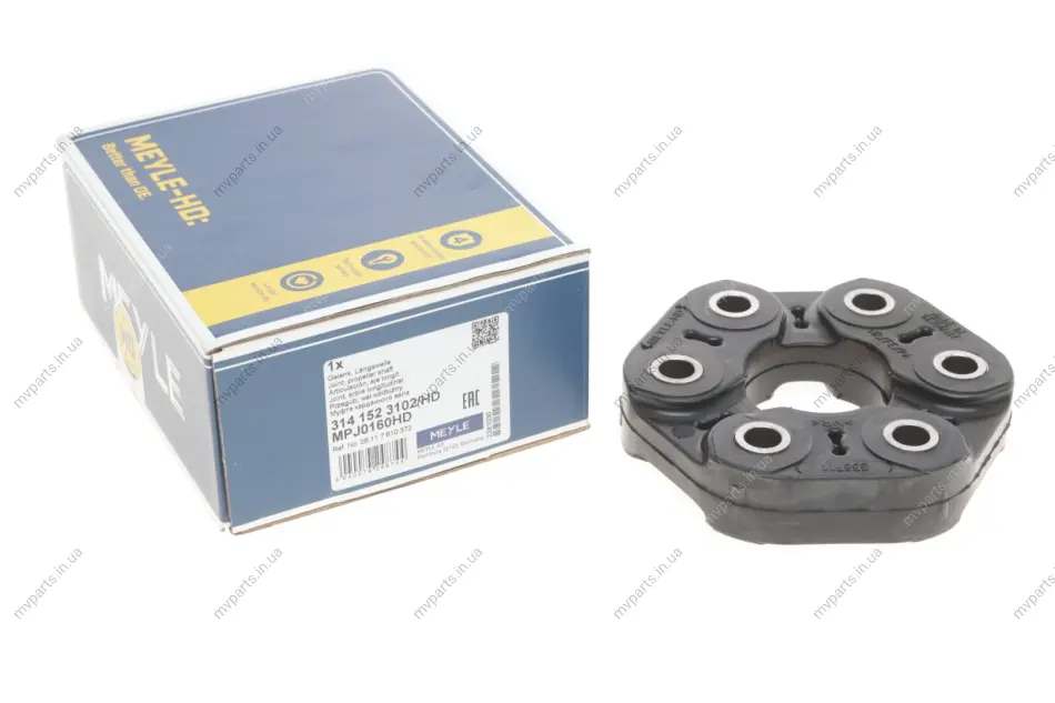 Муфта кардана еластична BMW 3/4/5/7/X1/X3/X4/X5/X6 00- (50x135x30) 314 152 3102/HD MEYLE 314-152-3102-HD (фото 1)