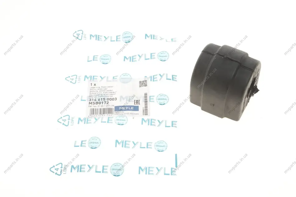 Втулка стабілізатора (переднього) BMW 3 (E46) 98-07 (d=23mm) 314 615 0003 MEYLE 314-615-0003 (фото 1)