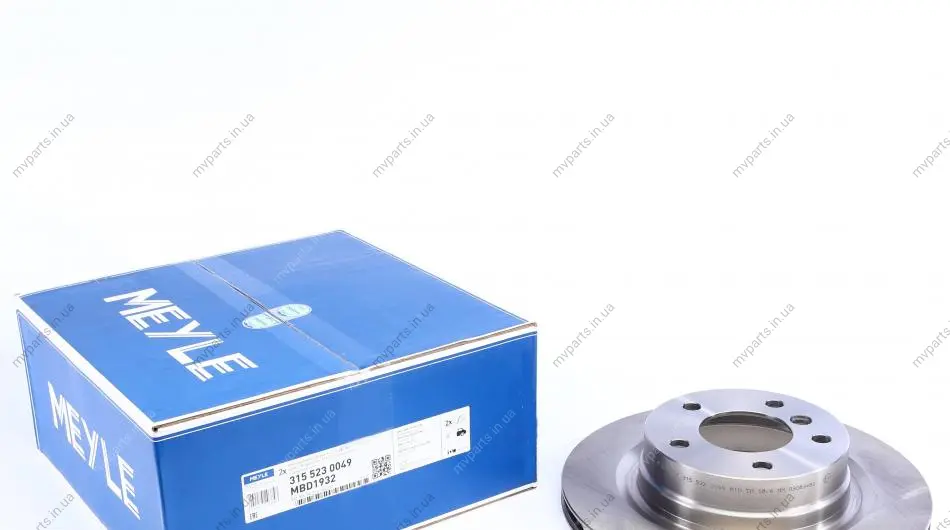 Диск гальмівний (задній) BMW 1 (E81/E87)/3 (E90/E91/E92) 05-13 (300x20) 315 523 0049 MEYLE 315-523-0049 (фото 1)