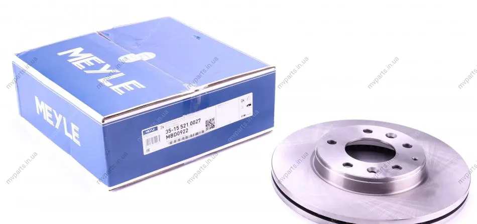 Диск гальмівний (передній) Mazda 6 02-08 (282.5х25) 35-15 521 0027 MEYLE 35-15-521-0027 (фото 1)