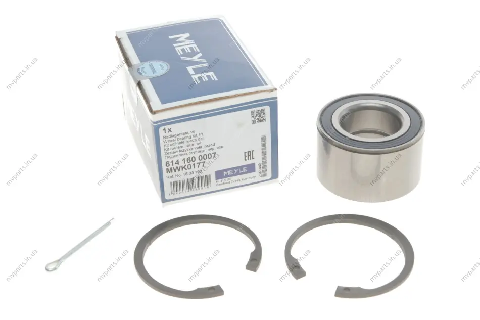 Підшипник маточини (передньої) Daewoo/Opel Astra/Kadett/Vectra 1.3-1.6 (34x64x37) 614 160 0007 MEYLE 614-160-0007 (фото 1)