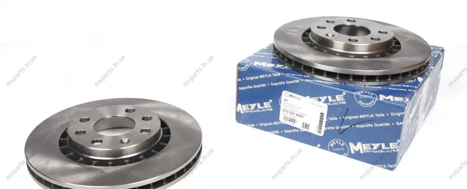 Диск гальмівний (передній) Opel Astra F/Kadett E/Vectra A/B (256x24) 615 521 6001 MEYLE 615-521-6001 (фото 1)