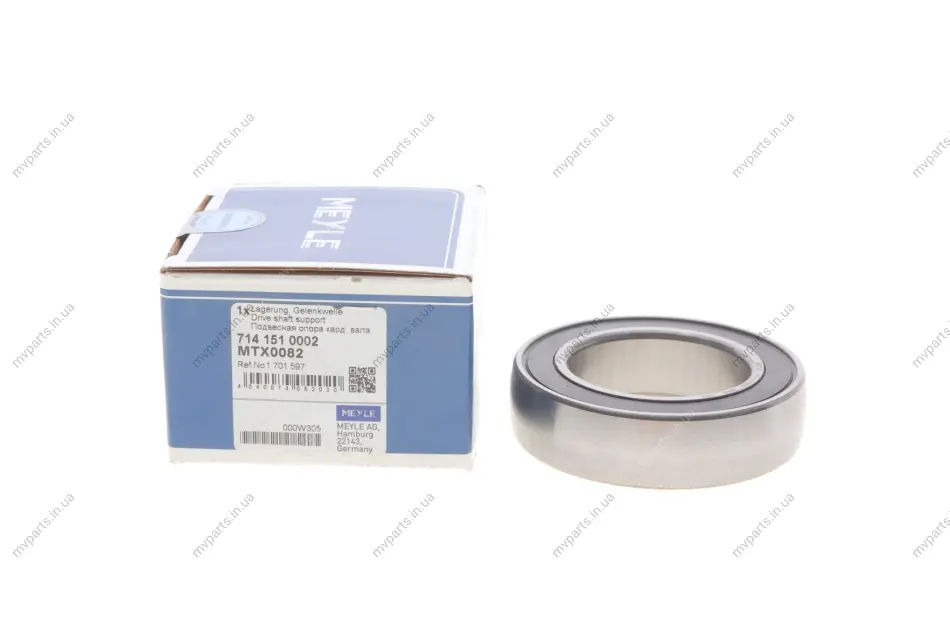 Підшипник підвісний Ford Focus/Fusion/Kuga I/Mondeo IV/Connect/Transit (45x75mm) 1.0-3.2D 97- 714 151 0002 MEYLE 714-151-0002 (фото 1)