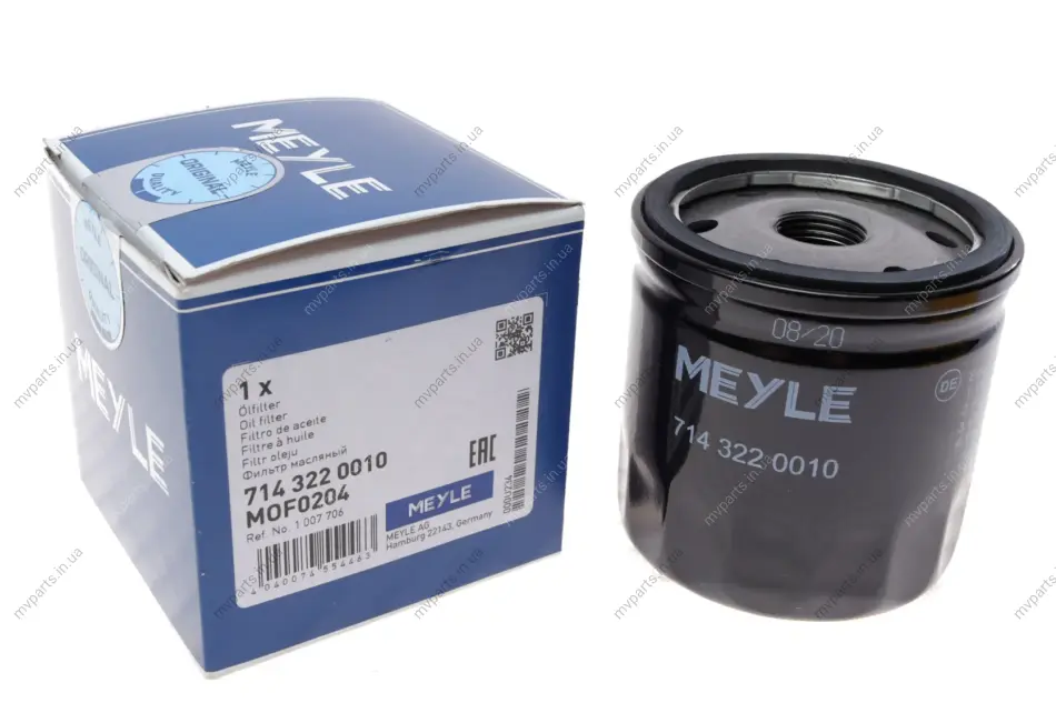 Фільтр масляний Ford C-Max/Fiesta/Focus/Fusion/Galaxy//Kuga/Mondeo/Connect/Volvo C30/S40 1.2-2.0 95- 714 322 0010 MEYLE 714-322-0010 (фото 1)