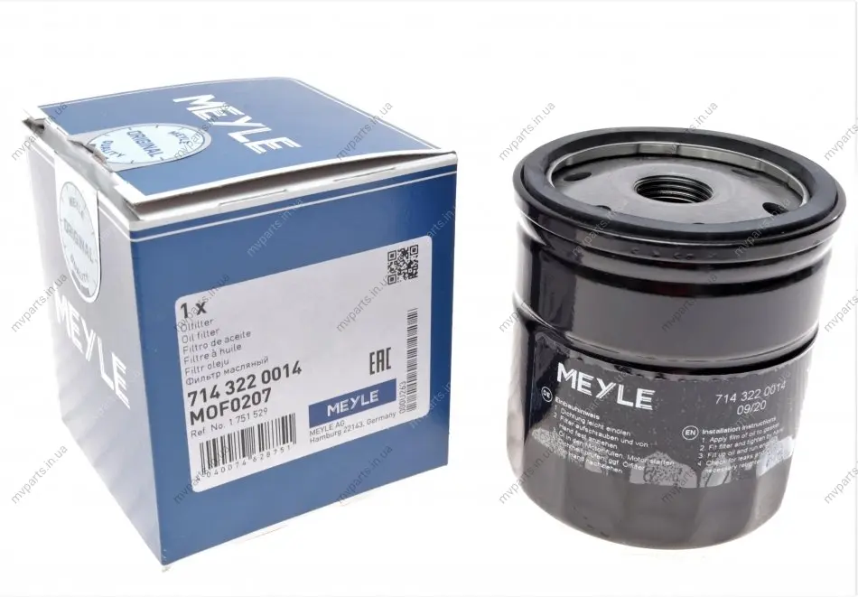 Фільтр масляний Ford Maverick/Transit/Ford USA Mustang/Mazda 3/5/6/MX-5 III/Saab 1.8-4.9 72- 714 322 0014 MEYLE 714-322-0014 (фото 1)