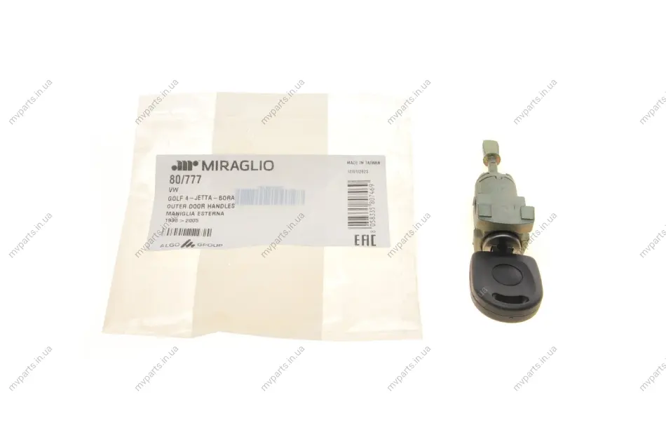 Сердцевина замка дверей (передніх/L) VW Golf/Bora 97-05 (з ключем) 80/777 MIRAGLIO 80-777 (фото 1)