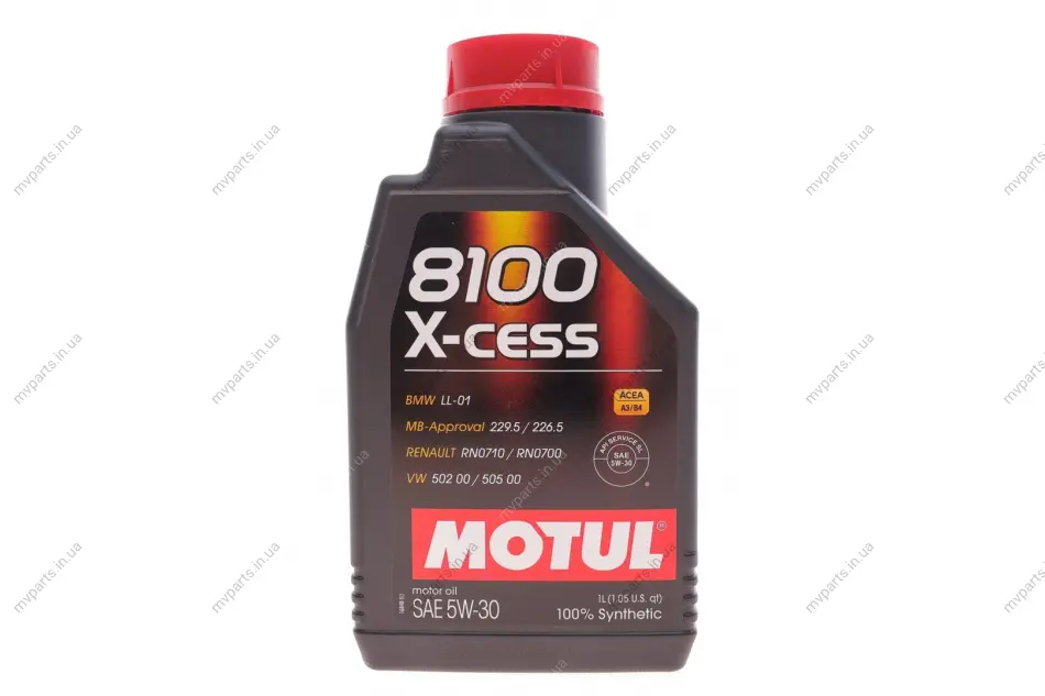 Олива 5W30 X-cess 8100 (1л) (VW 502 00/505 00/MB 229.5/226.5/RN0710-0700/LL-01) (108944) MOTUL 368101 (фото 1)
