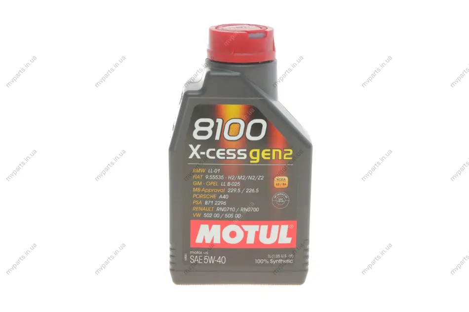 Олива 5W40 X-cess 8100 gen2 (1L) (VW 502 00/505 00/MB 229.5/LL-01/RN0710-0700/B71 2296) (109774) 368201 gen2 MOTUL 368201-GEN2 (фото 1)