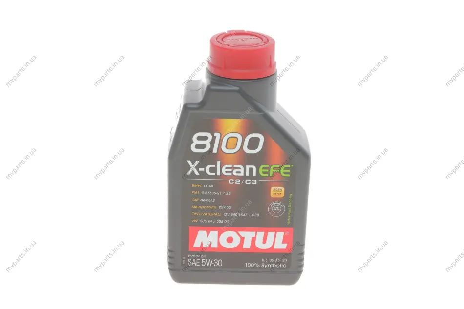 Олива 5W30 X-clean EFE 8100 (1L) (LL-04/9.55535-S1/S3/GM DEXOS2/MB 229.52) MOTUL 814001 (фото 1)