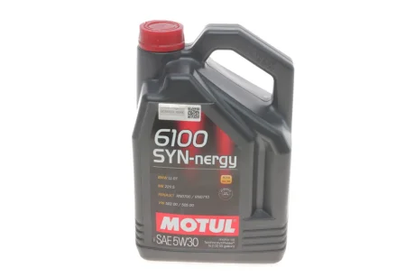 Олива 5W30 Syn-nergy 6100 (5L) (MB 229.5/Renault RN0710/RN0700/VW 502 00/505 00) заміна на 838451 MOTUL 838351