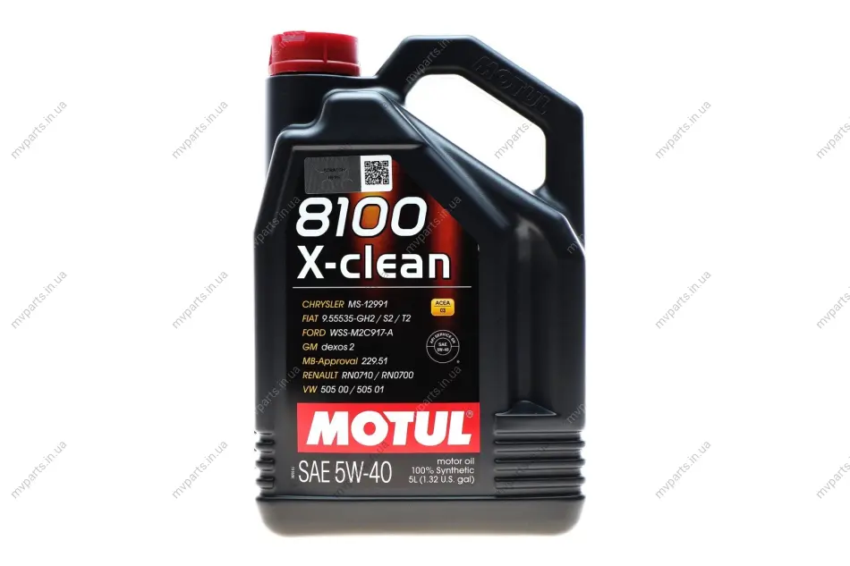 Олива 5W40 X-clean 8100 (5L) (LL-04/MB 229.51/505 00/505 01) (102051) MOTUL 843451 (фото 1)