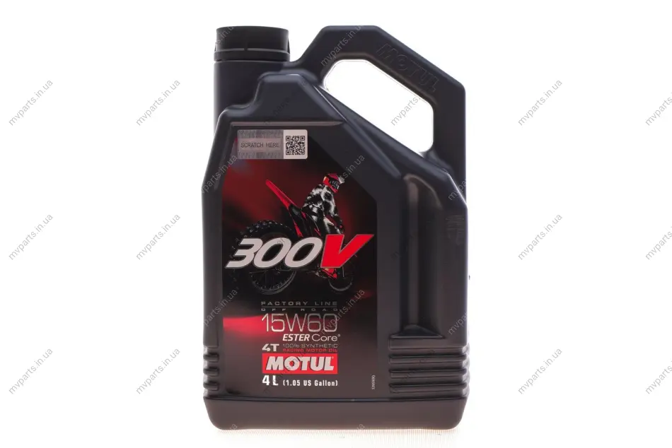 Олива 15W60 300V 4T Factory Line Off Road SAE 15W60 (4L) (104138) MOTUL 845741 (фото 1)