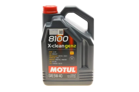 Олива 5W40 X-clean 8100 gen2 (5L) (BMW LL-04/MB 229.52/MB 226.5/RN0710/RN0700) 109762 854151 gen2 MOTUL 854151-GEN2