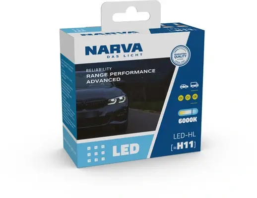 Автолампа H11/H9 12/24V 19W PGJ19-2/5 Performance Advance LED 6000K 1700lm (к-кт 2шт.) NARVA 181848100 (фото 1)