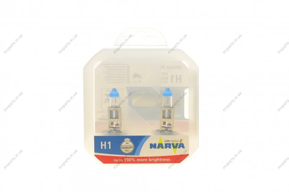 Автолампа H1 12V 55W P14.5s Range Power 150 (к-кт 2 шт) NARVA 480682100 (фото 1)