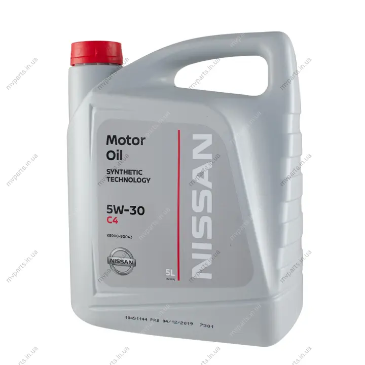 Олива 5W30 ACEA C4/API SM/CF (5L) NISSAN KE90090043 (фото 1)
