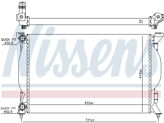 Радіатор охолодження AUDI A4/S4 (B6, B7) (00-) 1.6-2.0 (вир-во Nissens) NISSENS 60304A (фото 1)