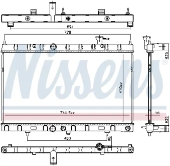 Радіатор охолодження NISSAN X-TRAIL (2014) 2.5 (вир-во Nissens) NISSENS 606312