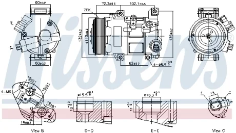 Компресор кондиціонера Toyota Corolla/Avensis/Rav4 2.0/2.2D-4D 06-18 (Nissens) NISSENS 89516
