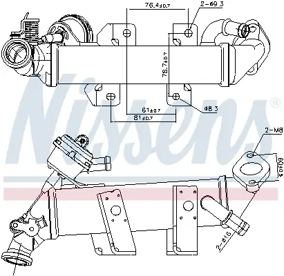 Радіатор віпрацьованних газів NISSAN X-TRAIL/ RENAULT TRAFIC (вир-во Nissens) NISSENS 989389 (фото 1)