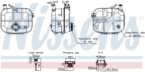 Бачок розширювальний з кришкою OPEL ASTRA (2004) (вир-во Nissens) NISSENS 996243 (фото 1)