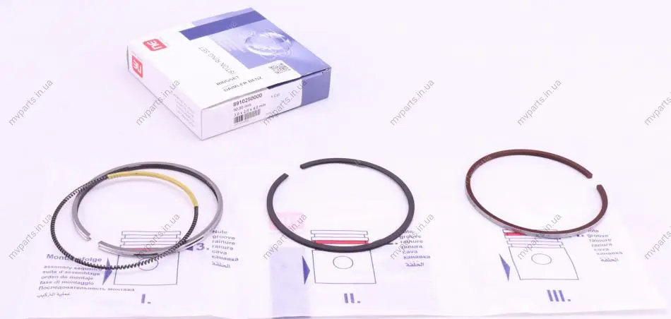 Кільця поршневі MB W123/T1/T2 (OM616) 2.4D/3.0D 73- (90.90mm/STD) (3-2-4) (на 1 поршень) 8910250000 120 010 0016 00 NPR 120-010-0016-00 (фото 1)