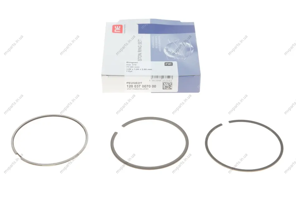 Кільця поршневі BMW 3(F30/F80) 1.4-2.0i 11-/Citroen Berlingo 1.4-1.6 09- (77.00mm/STD) (1.2-1.5-2) 120 037 0070 00 NPR 120-037-0070-00 (фото 1)