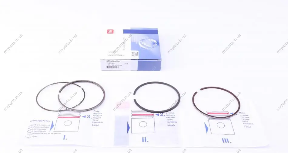Кільця поршневі VW LT -96/T3/Caddy 1.6D-2.4D -96 (76.50mm/STD) (1.75-2.0-3.0) = 8950320000 120 050 0029 00 NPR 120-050-0029-00 (фото 1)