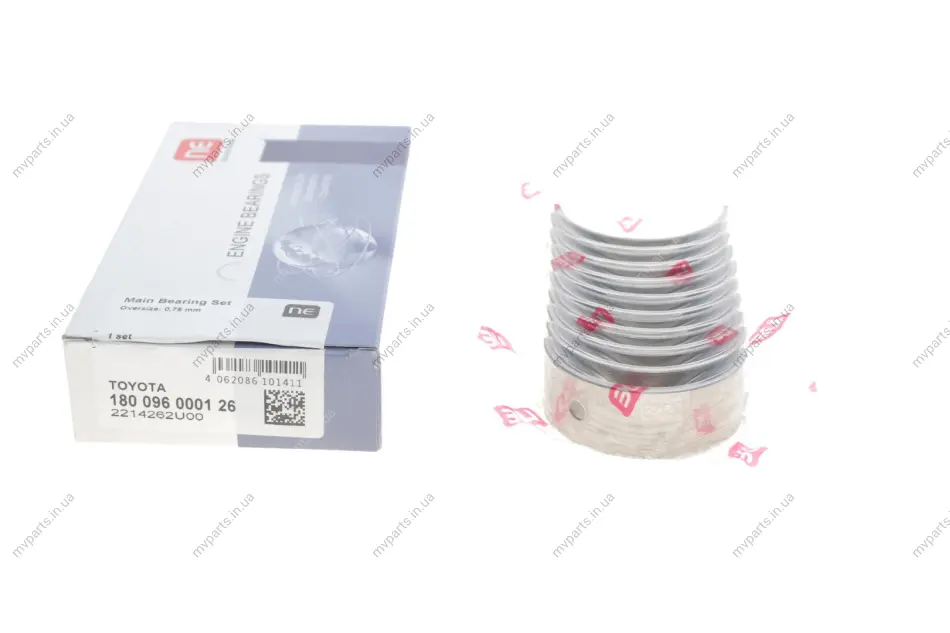 Вкладиші корінні Toyota Corolla/Starlet/Townace 1.0 (2K/4K/5K) 82-86 (+0.75) = 6096047500 180 096 0001 26 NPR 180-096-0001-26 (фото 1)