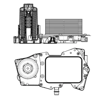 Корпус фільтра масляного (з радіатором) Land Rover Range Rover 4.4 SDV8 4x4 10- NRF 31827