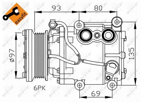 Компресор кондиціонера Ford Mondeo III/Transit 1.8/2.0 00-14 NRF 32247