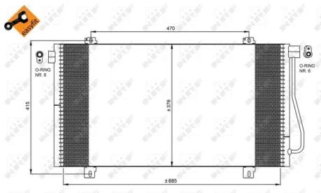 Радіатор кондиціонера Renault Master II/ Nissan Interstar 1.9dCI/2.8dTI 98- NRF 350030
