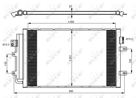 Радіатор кондиціонера Iveco Daily 2.3/3.0D 14- NRF 350083