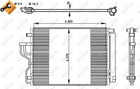 Радіатор кондиціонера (з осушувачем) Hyundai ix35 2.0 CRDi 09- NRF 350334