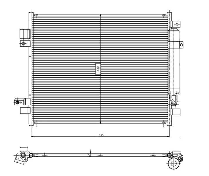 Радіатор кондиціонера (з осушувачем) Nissan Note 1.2/1.5D 12- NRF 350418 (фото 1)