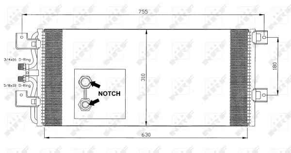 Радіатор кондиціонера VW T3/T4 1.6-2.8 79-03 NRF 35140 (фото 1)