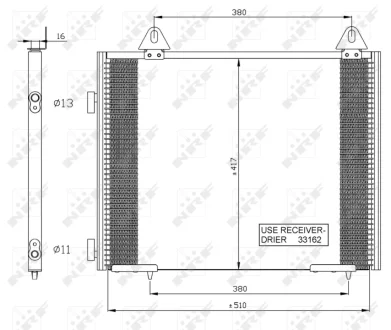 Радіатор кондиціонера Land Rover Freelander 98-06 NRF 35351